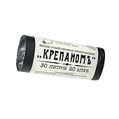Мешки для мусора 30 л, черные, в рулоне 20 шт., ПНД, 7 мкм, 560х440 мм, Крепаномъ, 4607075710580