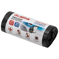 Мешки для мусора 20 л, черные, в рулоне 30 шт., ПНД, 8 мкм, 500х450 мм, LAIMA, 601376 в Щелково