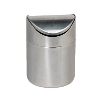 Урна для мусора 1,2 л настольная, с качающейся крышкой, нержавеющая сталь, матовая в Щелково