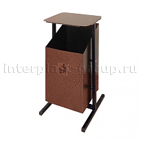 Урна уличная металлическая 24 л квадратная с крышкой медь в Щелково