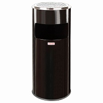 Урна с пепельницей 27 л, нержавеющая сталь, черная, LAIMA PROFESSIONAL в Щелково
