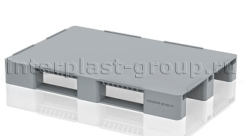 Поддон пластиковый сплошной (усилен 3 трубами) с бортиками серый в Щелково