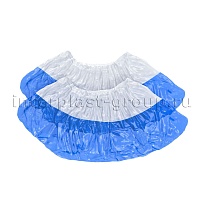 Бахилы бело-синие 1000 шт (500 пар), 48 мкм, двойная подошва, с одной резинкой, Эконом+ в Щелково