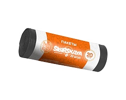 Мешки для мусора 20 л, черные, в рулоне 25 шт., ПНД, 6 мкм, 420х450 мм, SIBIRSKAYA, 101-001 S в Щелково