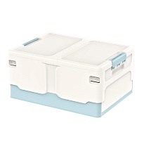 Ящик пластиковый складной белый, дно голубое, 480х360х240 мм в Щелково Ящик пластиковый складной белый, дно голубое, 480х360х240 мм в Щелково