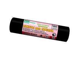 Мешки для мусора 180 л, ароматизированные, черные, в рулоне 10 шт., ПВД, 50 мкм, 1100х930 мм, EXTRA black, 18008301 в Щелково Мешки для мусора 180 л, ароматизированные, черные, в рулоне 10 шт., ПВД, 50 мкм, 1100х930 мм, EXTRA black, 18008301 в Щелково