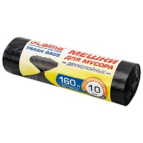 Мешки для мусора 160 л, черные, в рулоне 10 шт., ПВД, 30 мкм, 1200х900 мм, LAIMA ULTRA, 607694 в Щелково