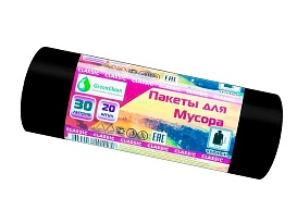 Мешки для мусора 30 л, черные, в рулоне 20 шт., ПНД, 7 мкм, 600х500 мм, MIRPACK Classik, 302040 в Щелково