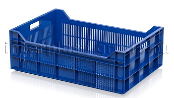 Ящик для овощей, фруктов и ягод перфорированный синий в Щелково