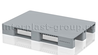 Поддон пластиковый сплошной (усилен 1 трубой) без бортиков серый в Щелково