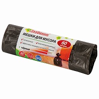 Мешки для мусора 60 л, черные, в рулоне 20 шт., ПНД, 5 мкм, 650х570 мм, Любаша, 605331 в Щелково Мешки для мусора 60 л, черные, в рулоне 20 шт., ПНД, 5 мкм, 650х570 мм, Любаша, 605331 в Щелково