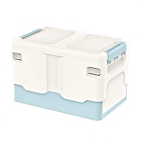 Ящик пластиковый складной белый, дно голубое, 370х240х240 мм в Щелково