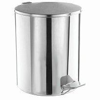Ведро для мусора с педалью, усиленное, ТИТАН, 7 л, кольцо под мешок, нержавеющая сталь, хром в Щелково Ведро для мусора с педалью, усиленное, ТИТАН, 7 л, кольцо под мешок, нержавеющая сталь, хром в Щелково