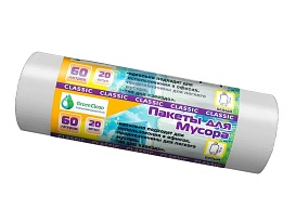 Мешки для мусора 60 л, белые, в рулоне 20 шт., ПНД, 7 мкм, 700х600 мм, MIRPACK Classik, 602052 в Щелково Мешки для мусора 60 л, белые, в рулоне 20 шт., ПНД, 7 мкм, 700х600 мм, MIRPACK Classik, 602052 в Щелково