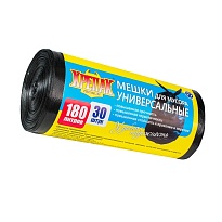 Мешки для мусора 180 л, черные, в рулоне 30 шт., ПНД, 20 мкм, 1150х800 мм, Крепак, 4607075710139 в Щелково Мешки для мусора 180 л, черные, в рулоне 30 шт., ПНД, 20 мкм, 1150х800 мм, Крепак, 4607075710139 в Щелково