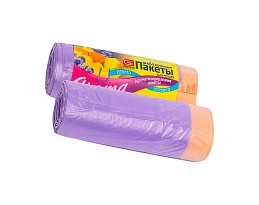 Мешки для мусора 35 л, ароматизированные, Лаванда, сиреневые, в рулоне 10 шт., ПНД, 12 мкм, 560х530 мм, GRIFON Aroma, 101-080 La в Щелково