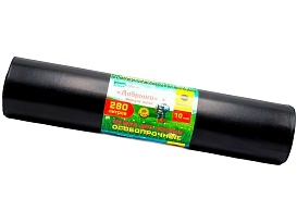 Мешки для мусора 280 л, ароматизированные, черные, в рулоне 10 шт., ПВД 110 мкм, 1400х930 мм, Добрыня, Dob28010black в Щелково