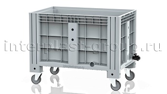 Контейнер iBox сплошной на колесах с краном серый в Щелково Контейнер iBox сплошной на колесах с краном серый в Щелково