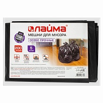 Мешки для мусора 200 л, черные, в пачке 5 шт., ПВД, 50 мкм, 1300х900 мм, LAIMA, 601393 в Щелково Мешки для мусора 200 л, черные, в пачке 5 шт., ПВД, 50 мкм, 1300х900 мм, LAIMA, 601393 в Щелково
