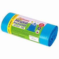 Мешки для мусора 35 л, синие, в рулоне 30 шт., ПНД, 10 мкм, 600х500 мм, Любаша, 608091 в Щелково
