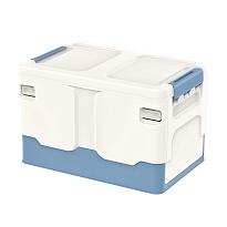 Ящик пластиковый складной белый, дно синее, 370х240х240 мм в Щелково