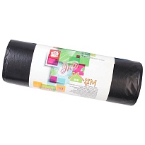 Мешки для мусора 220 л, черные, в рулоне 10 шт., ПВД, 29 мкм, 1100х830 мм, Концепция Быта ЭкоДом, 604924 в Щелково