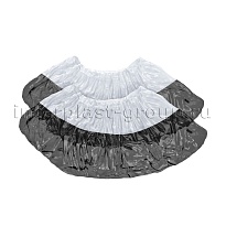 Бахилы бело-черные 1000 шт (500 пар), 48 мкм, двойная подошва, с одной резинкой, Эконом+ в Щелково Бахилы бело-черные 1000 шт (500 пар), 48 мкм, двойная подошва, с одной резинкой, Эконом+ в Щелково