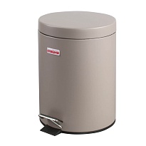 Ведро-контейнер для мусора (урна) с педалью LAIMA Classic, 5 л, серое, матовое, металл, со съемным внутренним ведром в Щелково